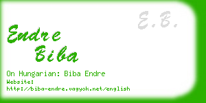 endre biba business card